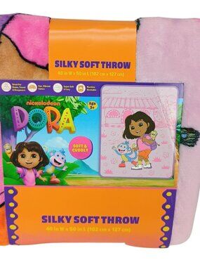 Nickelodeon Dora Silky Soft Throw Blanket 40" X 50" Plush Pink Kids Bedding Mach